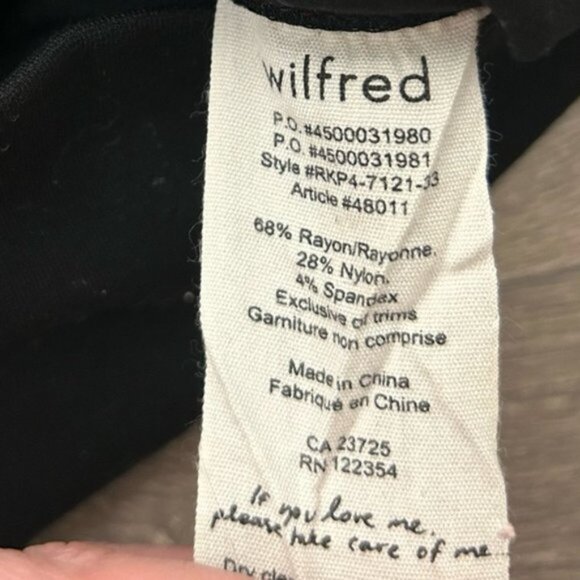 Wilfred Aritzia Women’s Skirt Campagne Pencil High Rise Waist Zipper Black 0 - Picture 6 of 8